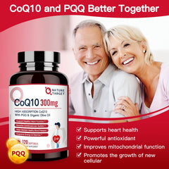 Nature Target CoQ10 softgels supporting energy production and daily vitality.