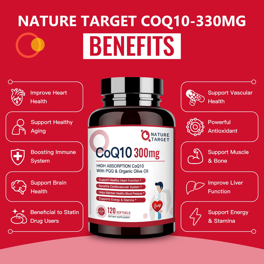 Third‑party tested Nature Target CoQ10 for purity and potency.