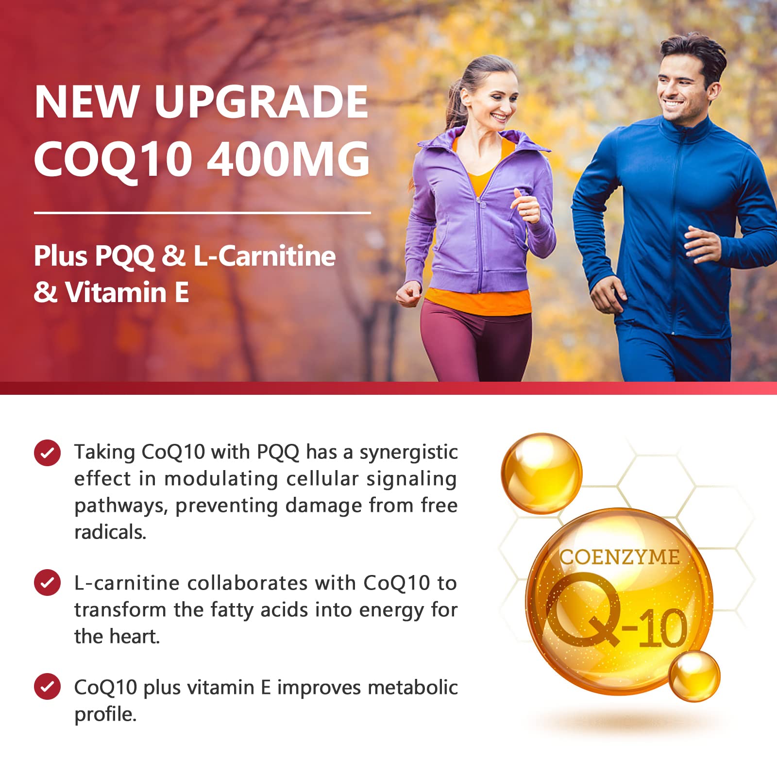 Nature Target CoQ10 softgels with L-Carnitine and PQQ ingredients.