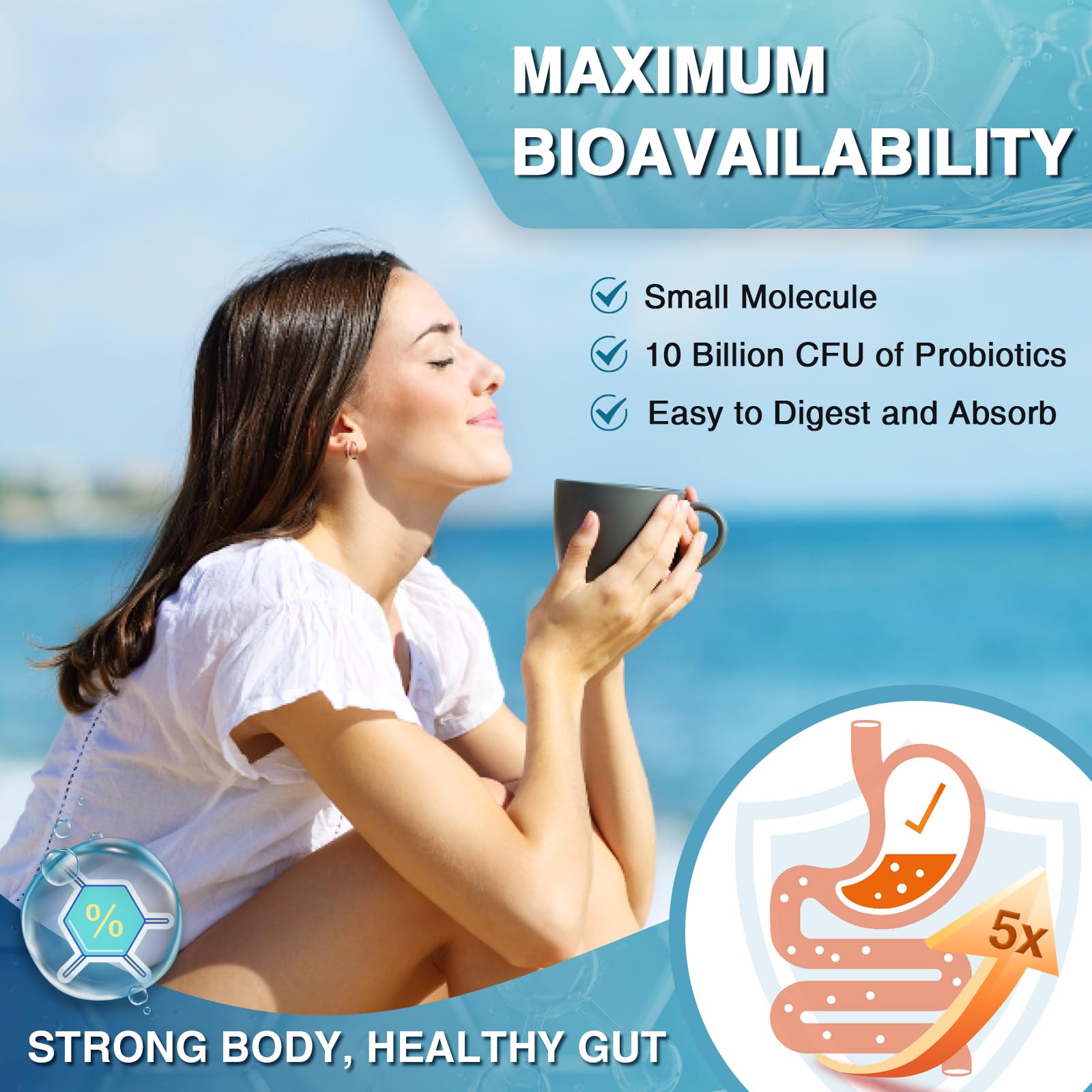 NATURE TARGET Glass with prepared drink showing soluble mixability.