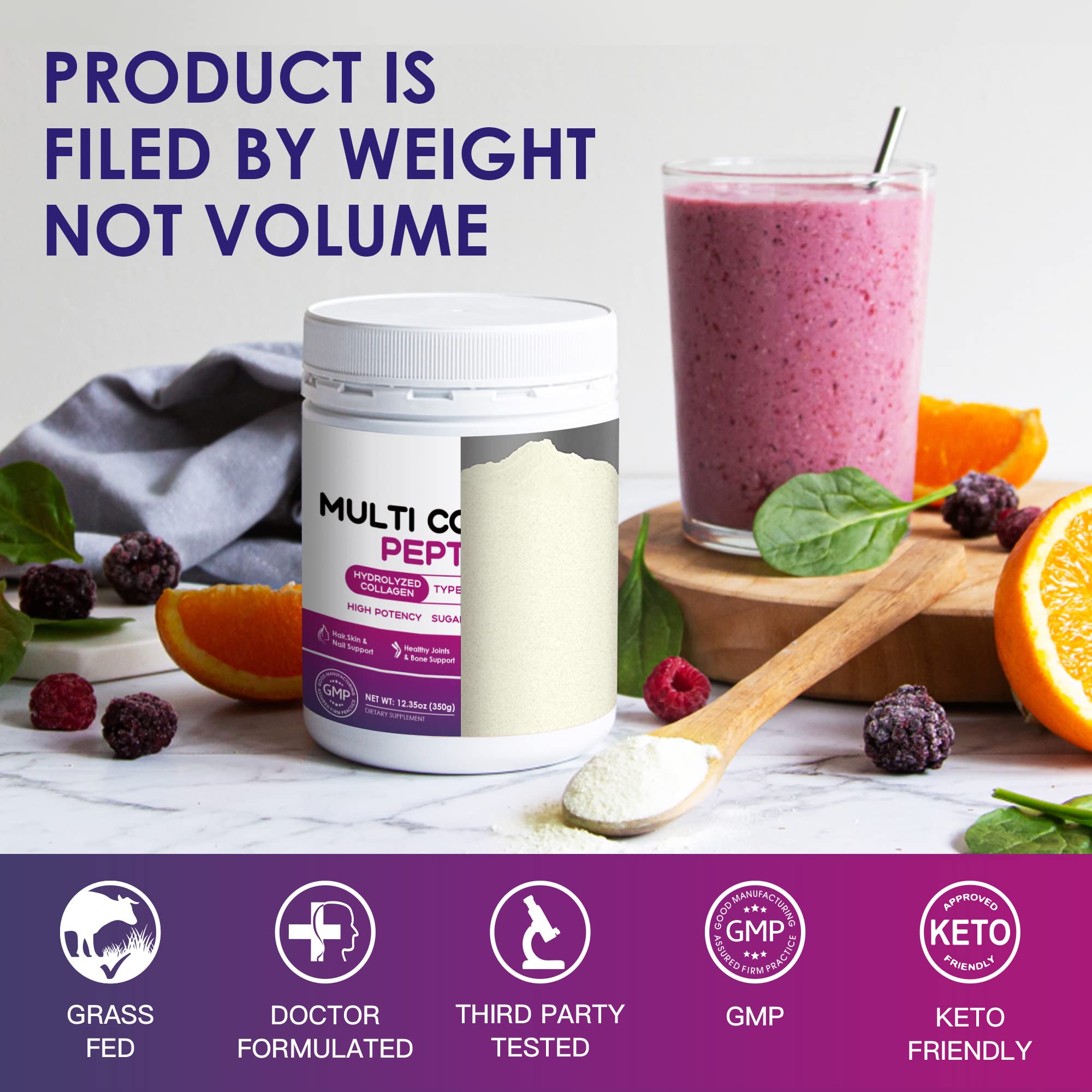 Nature Target Multi Collagen label emphasizing non GMO and quality