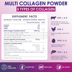 Nature Target Multi Collagen scoop beside powder, ready to mix