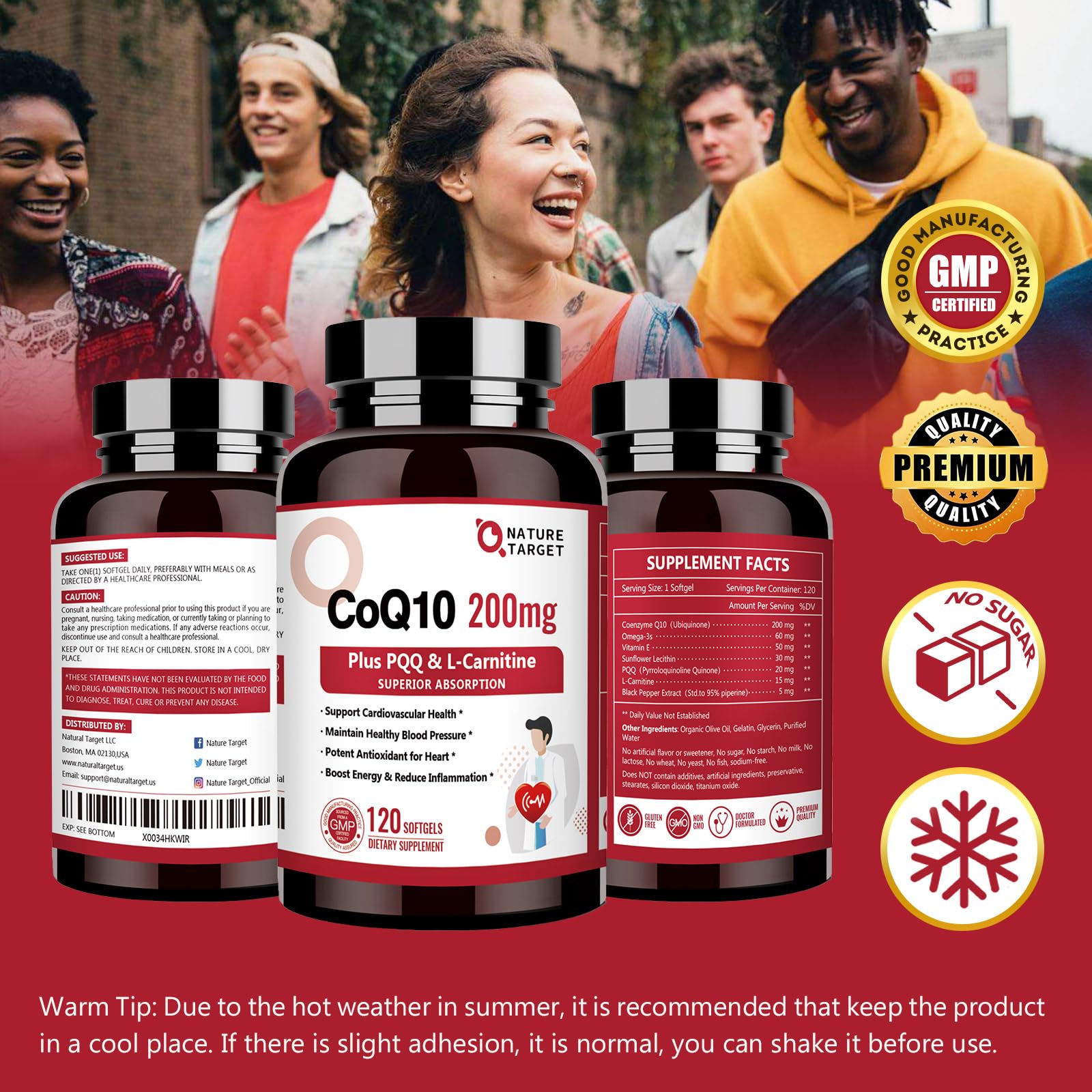Nature Target packaging on shelf emphasizes comprehensive heart and energy support.