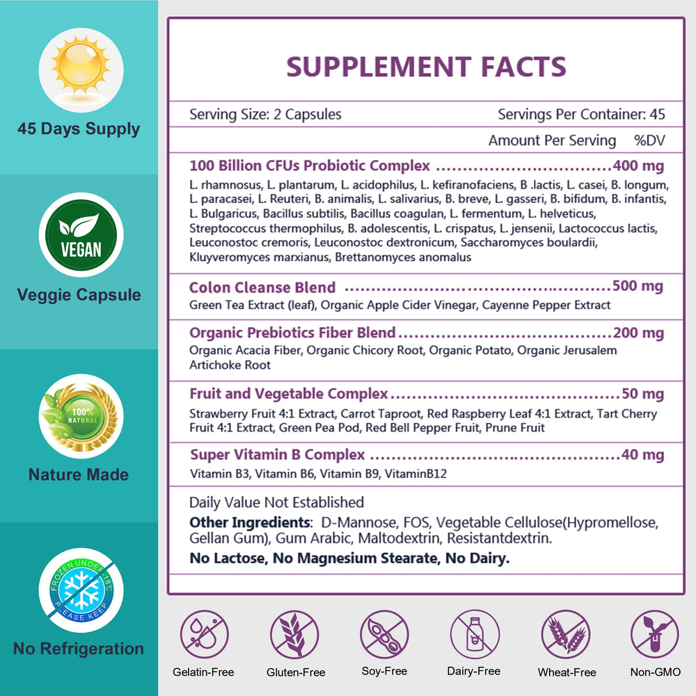 Nature Target Probiotics vegan capsules gluten-free and non-GMO.
