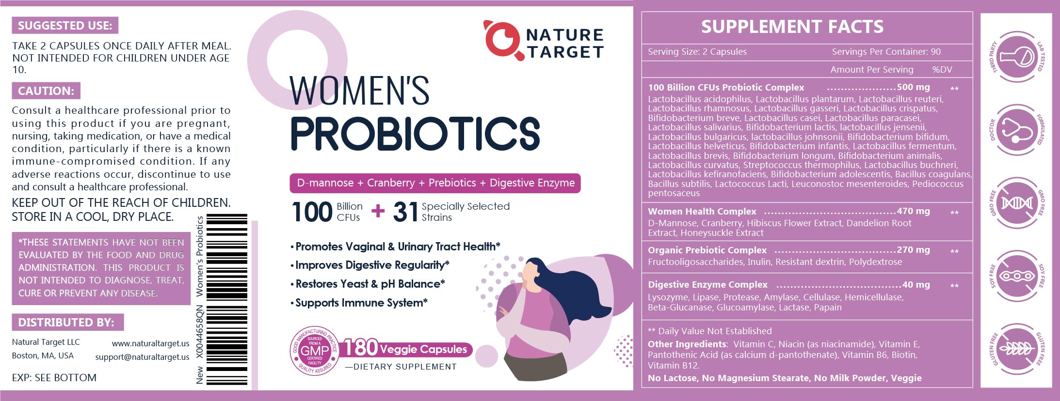 Nature Target wellness shot visual hints immune and skin support via antioxidants.