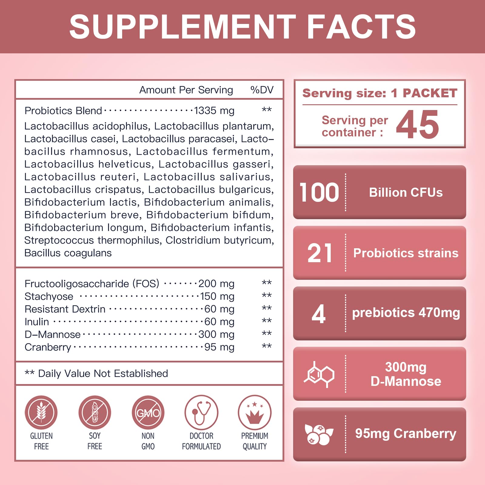 Nature Target Probiotics for Women with 770 mg prebiotic blend supports digestion.