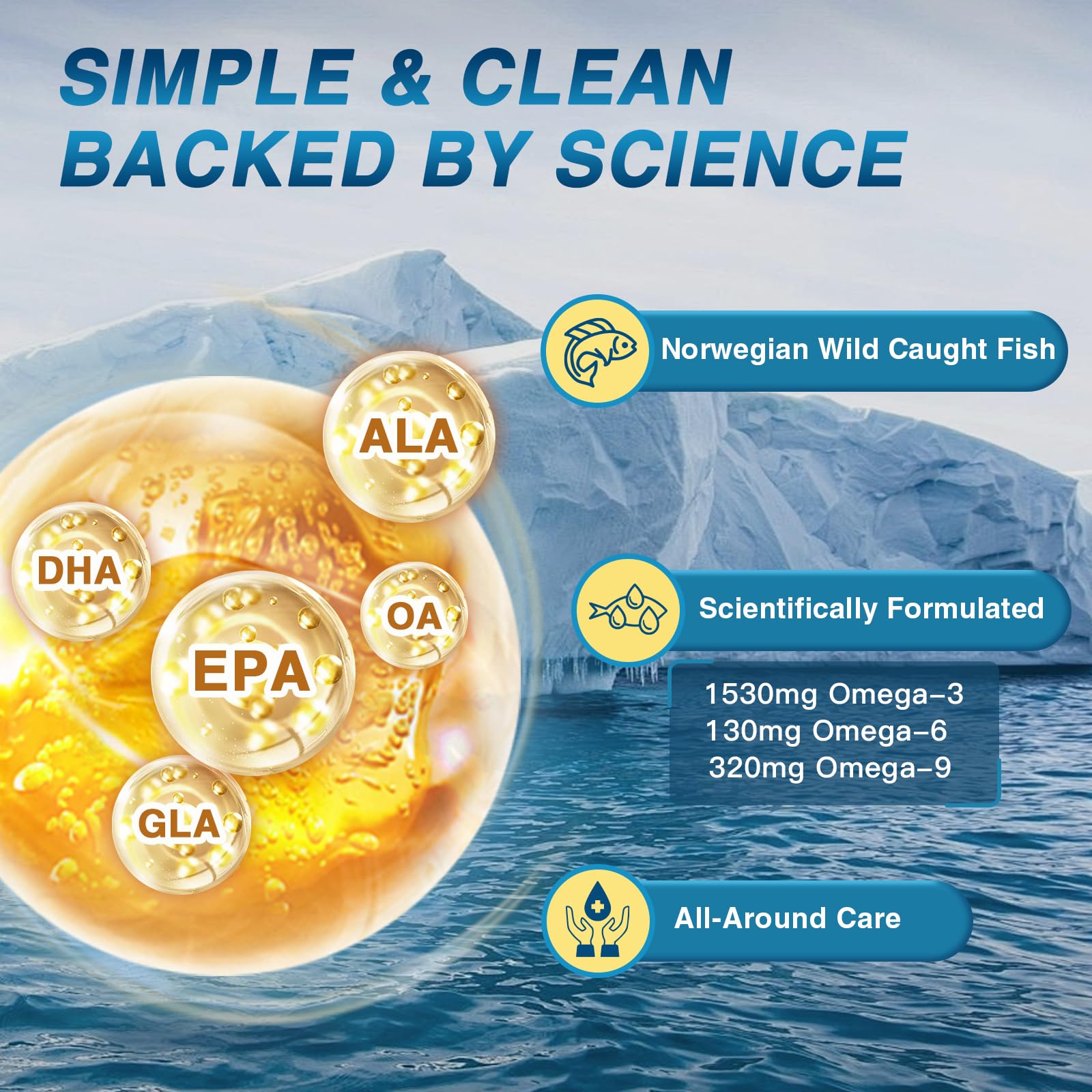 Nature Target Triple Omega sustainability seal, responsibly sourced ingredients.