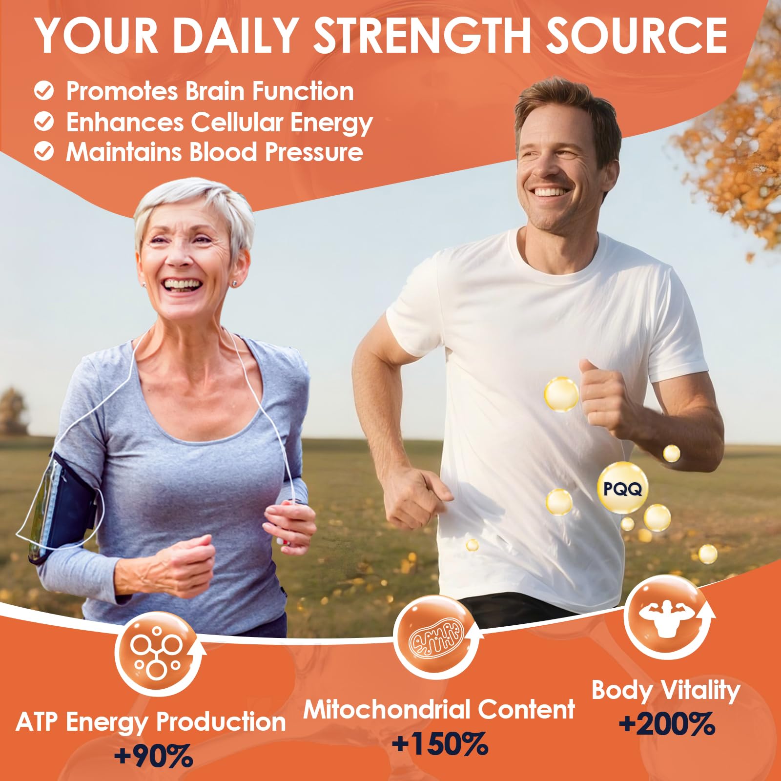 Nature Target Ubiquinol CoQ10 300mg softgels in hand suggesting daily energy support