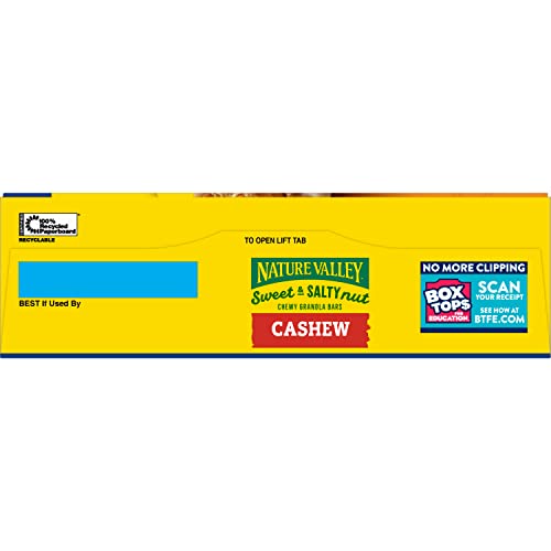 Nature Valley Cashew Sweet and Salty Nut Bar Open Inside shows 12 bars ready to enjoy.