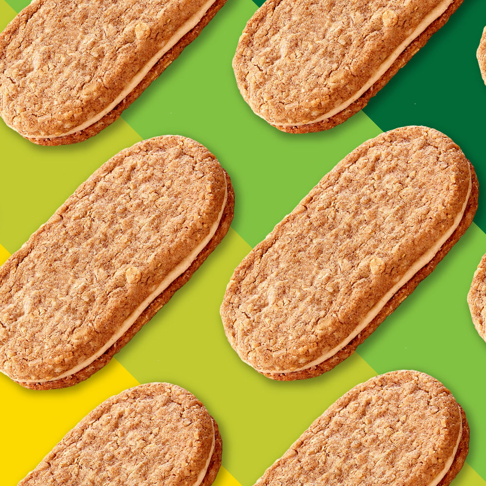 Nature Valley Cinnamon Almond Butter Biscuit Sandwich hiking snack, satisfying crunch on trails.