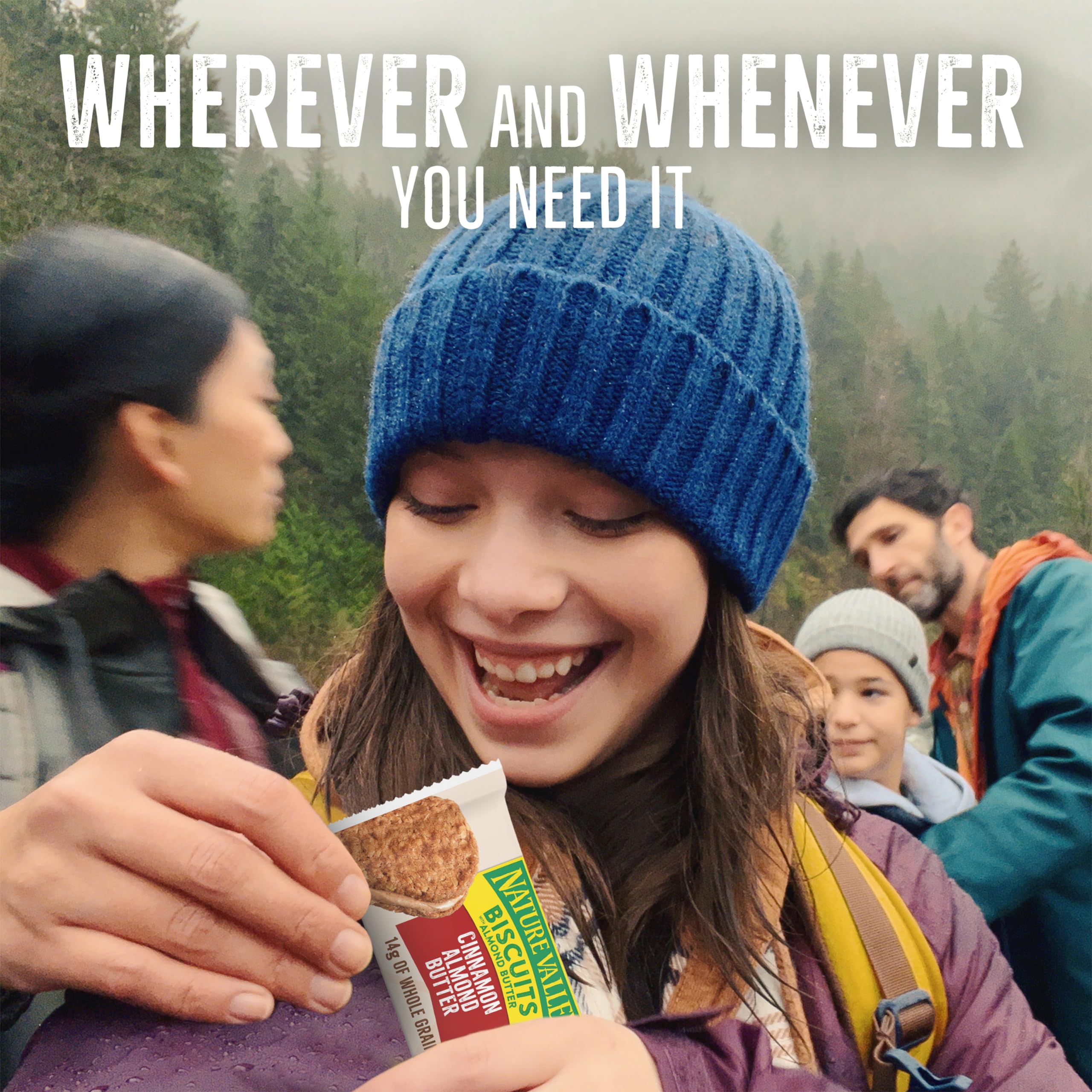 Nature Valley Cinnamon Almond Butter Biscuit Sandwich lunchbox snack, easy to stash and enjoy.