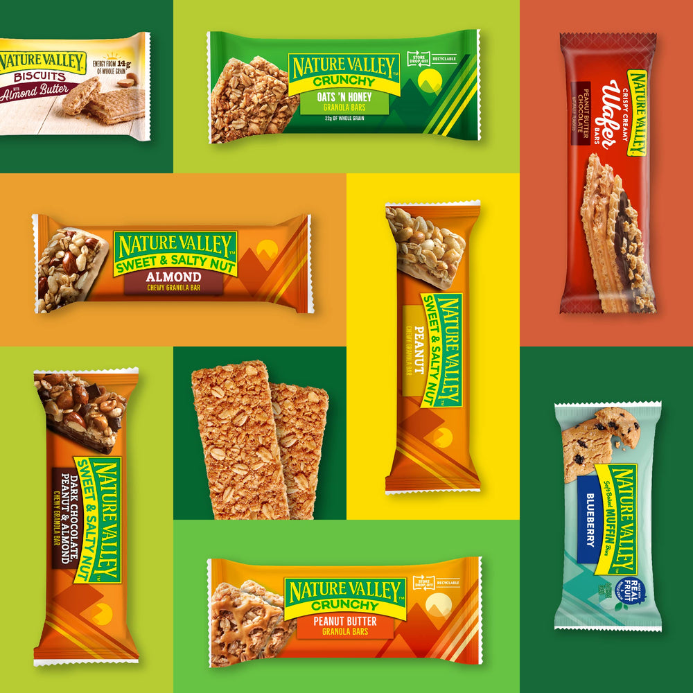 Nature Valley Cinnamon Almond Butter Biscuit Sandwich multipack box, convenient for families.