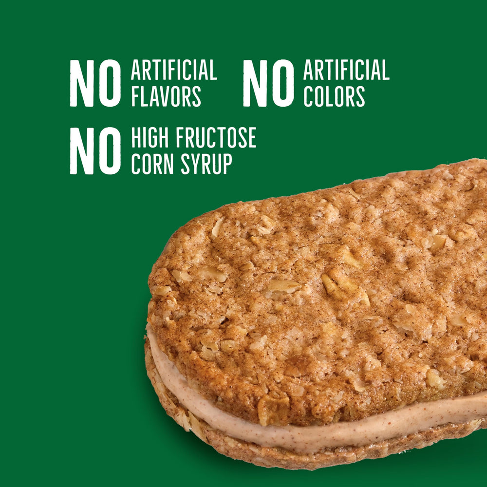 Nature Valley Cinnamon Almond Butter Biscuit Sandwich portable pack, ideal for lunchboxes and road trips.