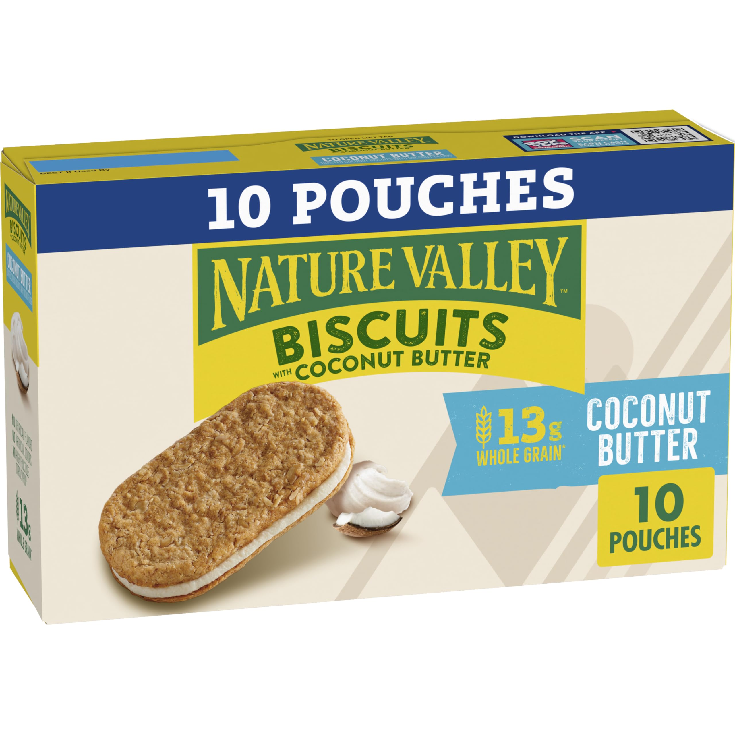 Nature Valley Coconut Butter Biscuit Sandwiches 10-count box for easy snacking