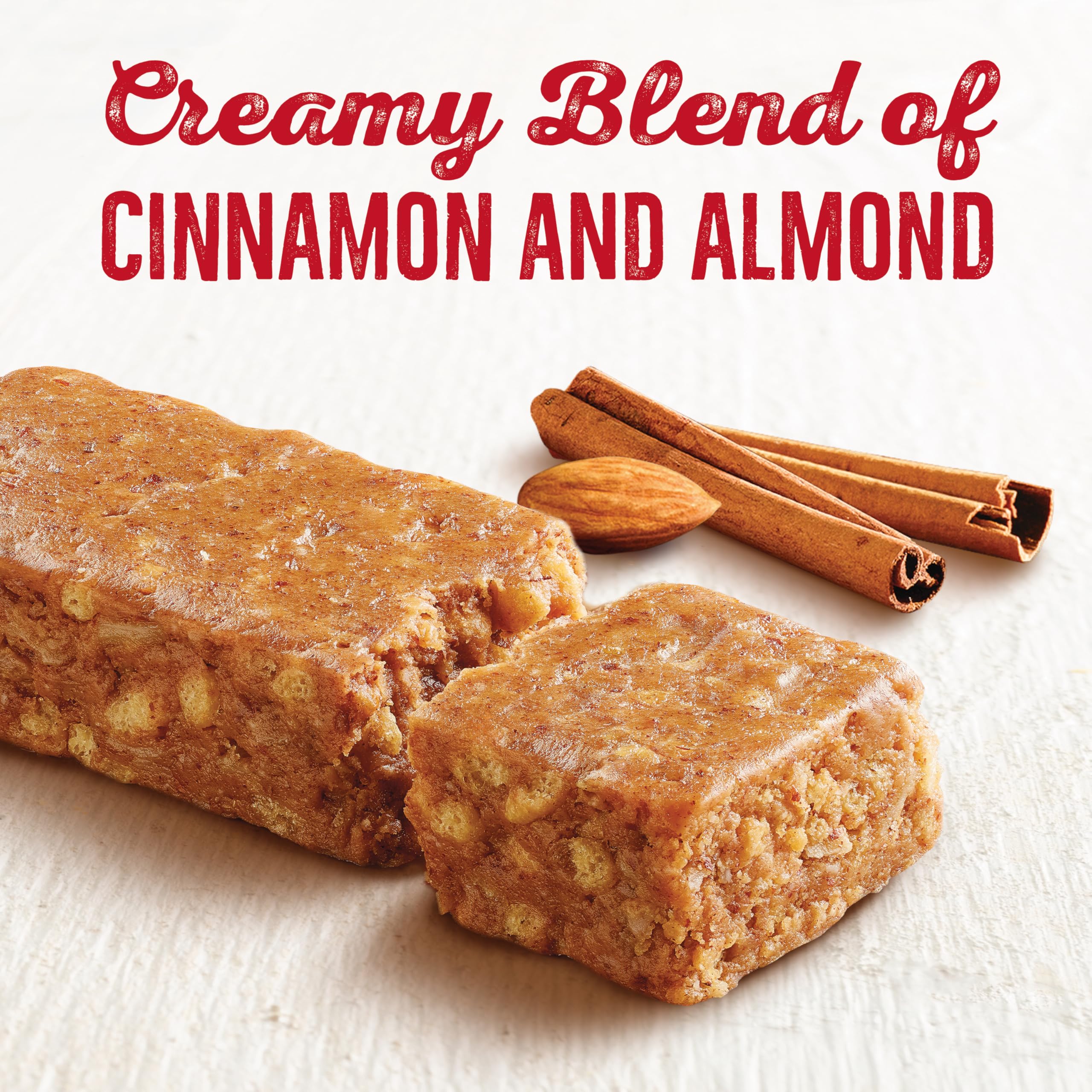 Close-up of cinnamon bits in Nature Valley Cinnamon Almond Butter bar for flavor-rich snack