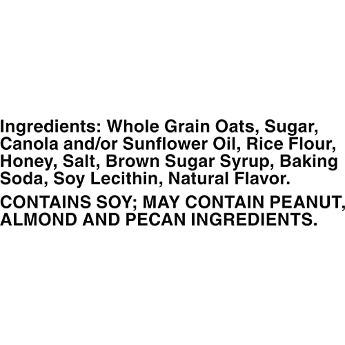 Nature Valley Crunchy Granola Bars Oats 'n Honey ingredients closeup highlighting whole grains.