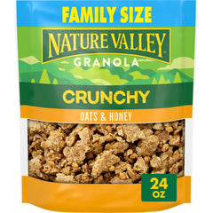 Nature Valley Crunchy Oats and Honey Granola pouch ready for on-the-go snacking.