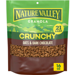 Nature Valley Crunchy Oats and Dark Chocolate granola in a bowl with milk for a crunchy breakfast