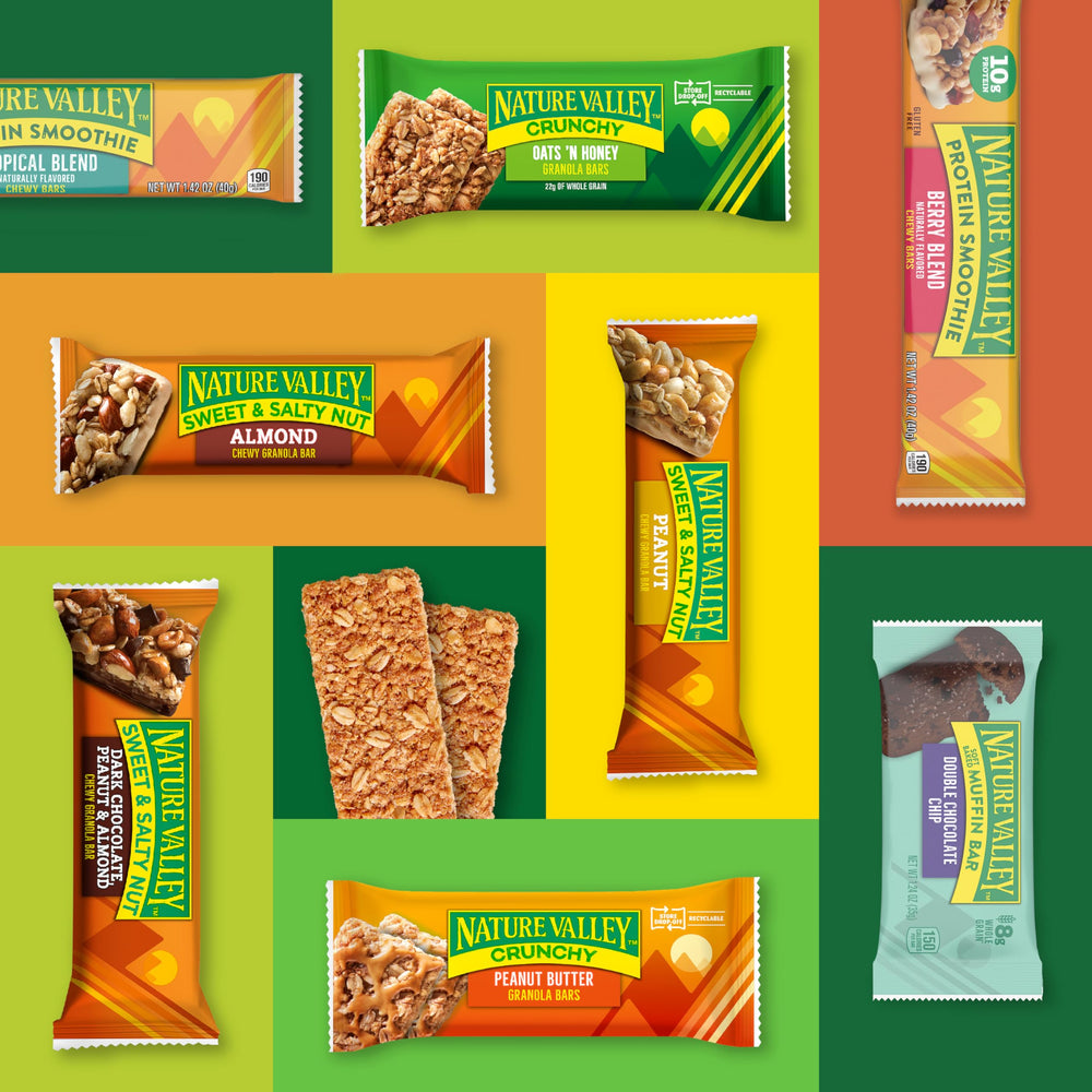 Close-up of dark chocolate chunks in Nature Valley bar for a tasty crunch