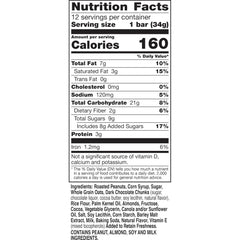 Close-up of Nature Valley dark chocolate peanut almond bars for a quick snack.
