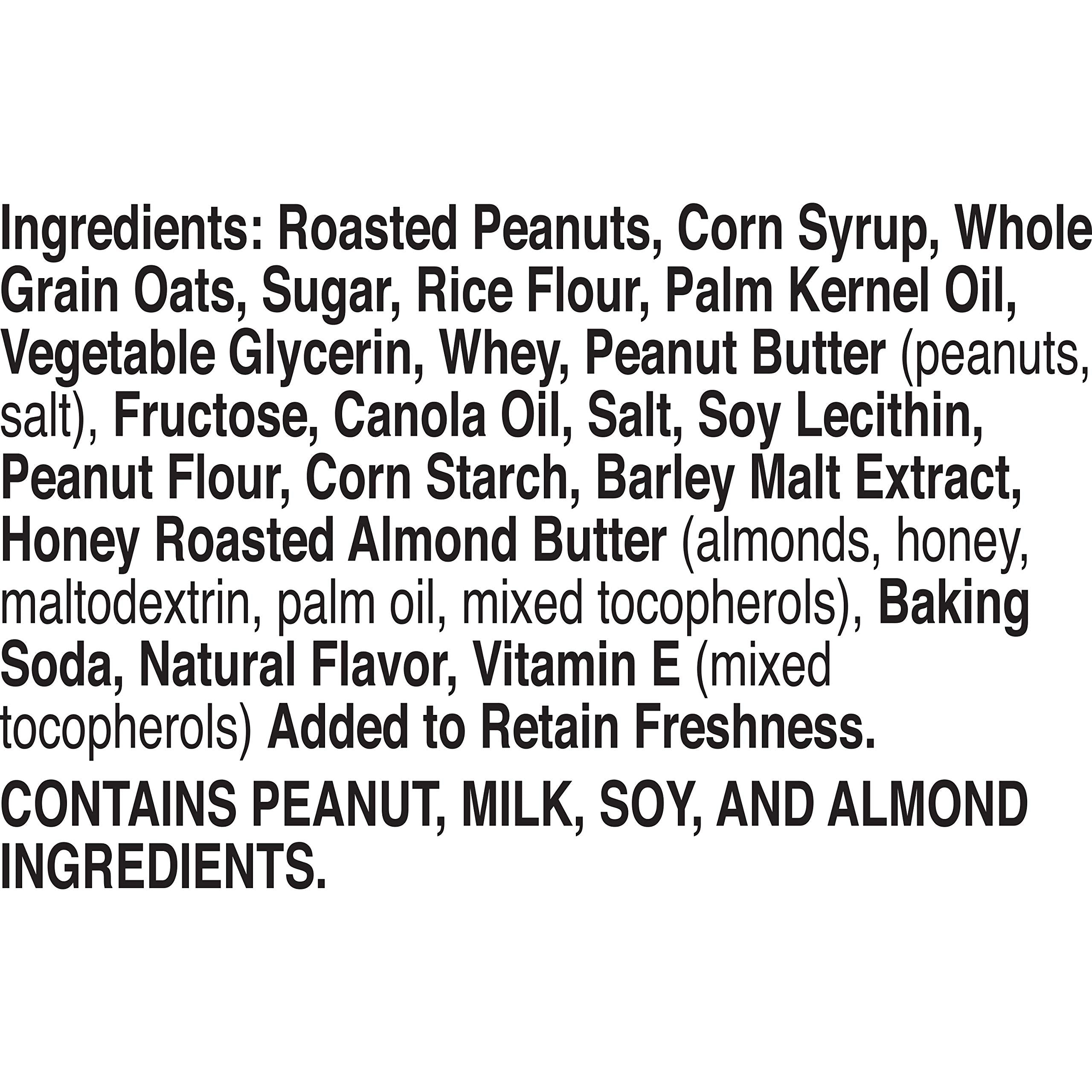 Nature Valley granola coating close-up highlighting creamy peanut-almond balance.