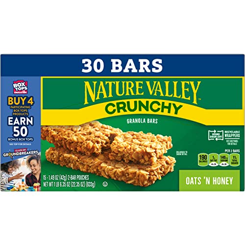 Nature Valley Crunchy Granola Bars Oats 'n Honey oats and honey closeup detail.
