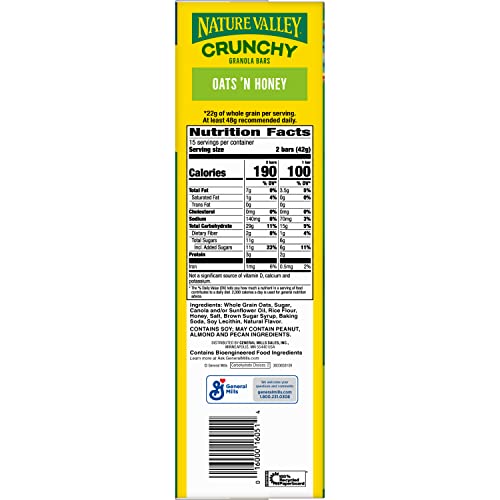 Nature Valley Crunchy Granola Bars on trail pack offering portable energy.