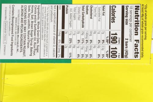 Nature Valley bars labeled no artificial flavors or colors for clean ingredients.