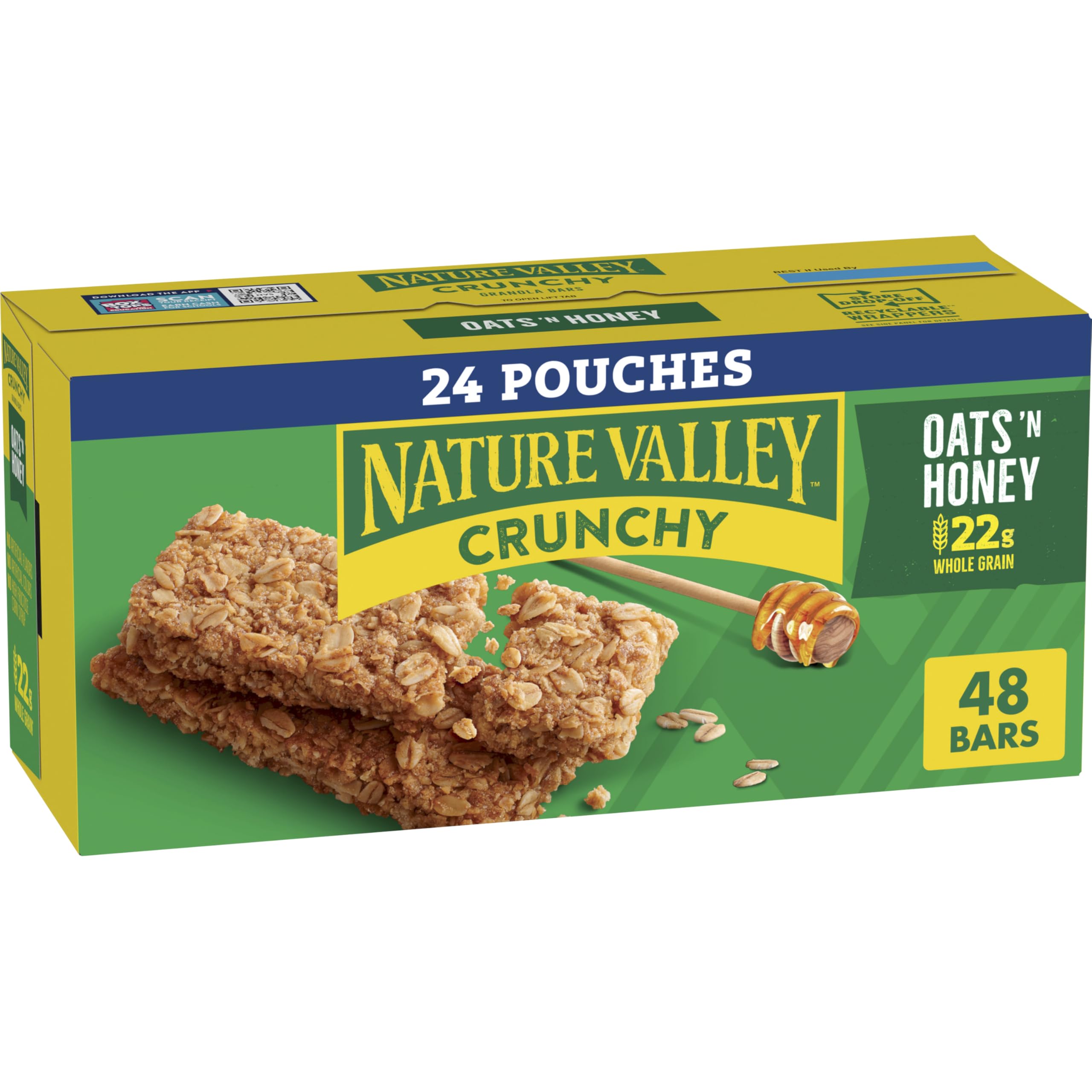 Nature Valley Oats 'n Honey packaging front view for on-the-go energy