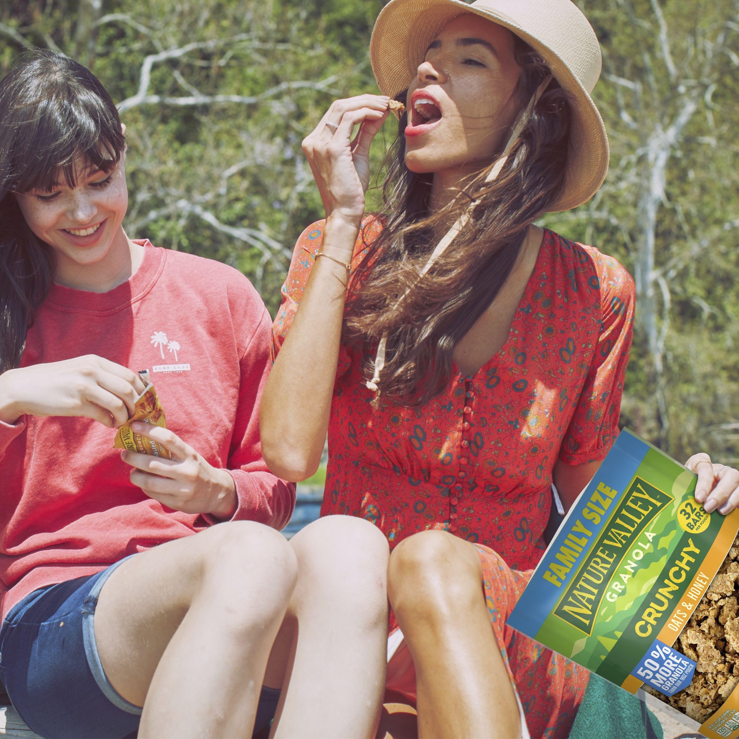 Nature Valley on-the-go snack pouch in a lunchbox.