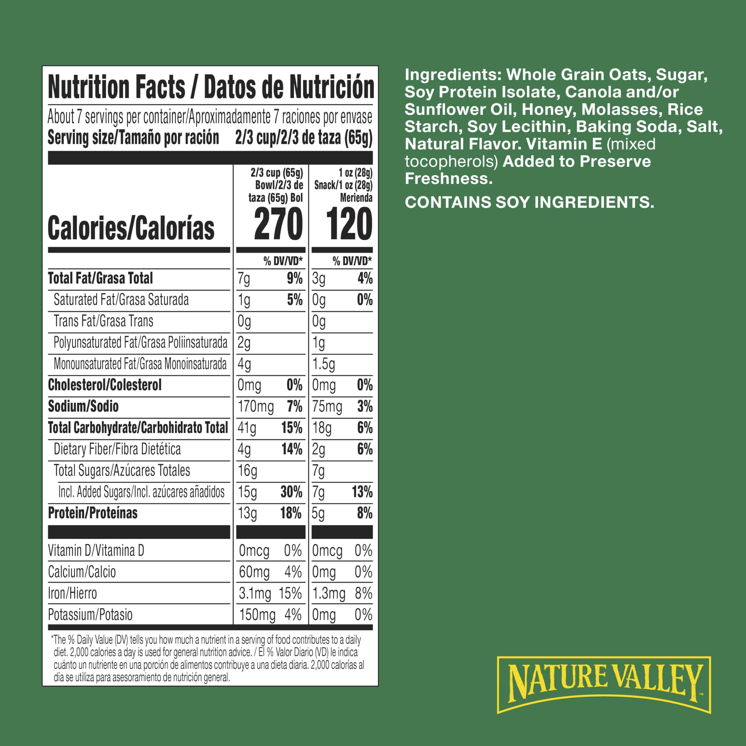 Nature Valley Protein Oats and Honey pouch ready for on-the-go snacking.