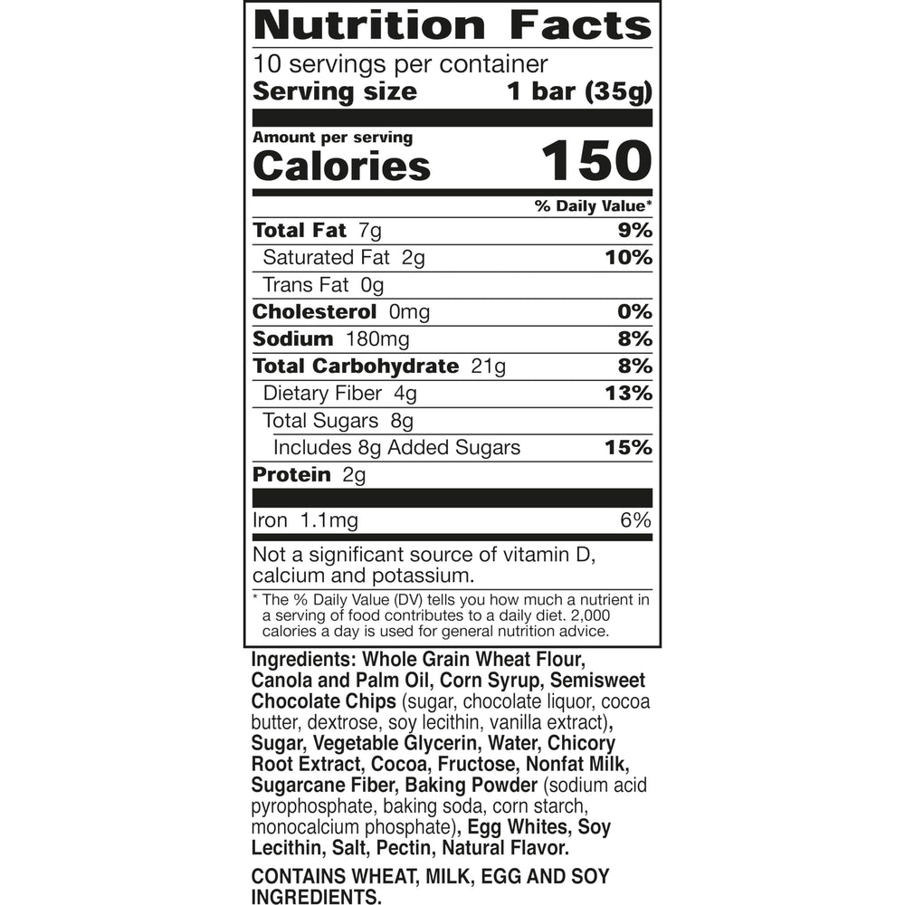 Nature Valley Soft Baked Muffin Bar close-up with chocolate chips for a rich bite