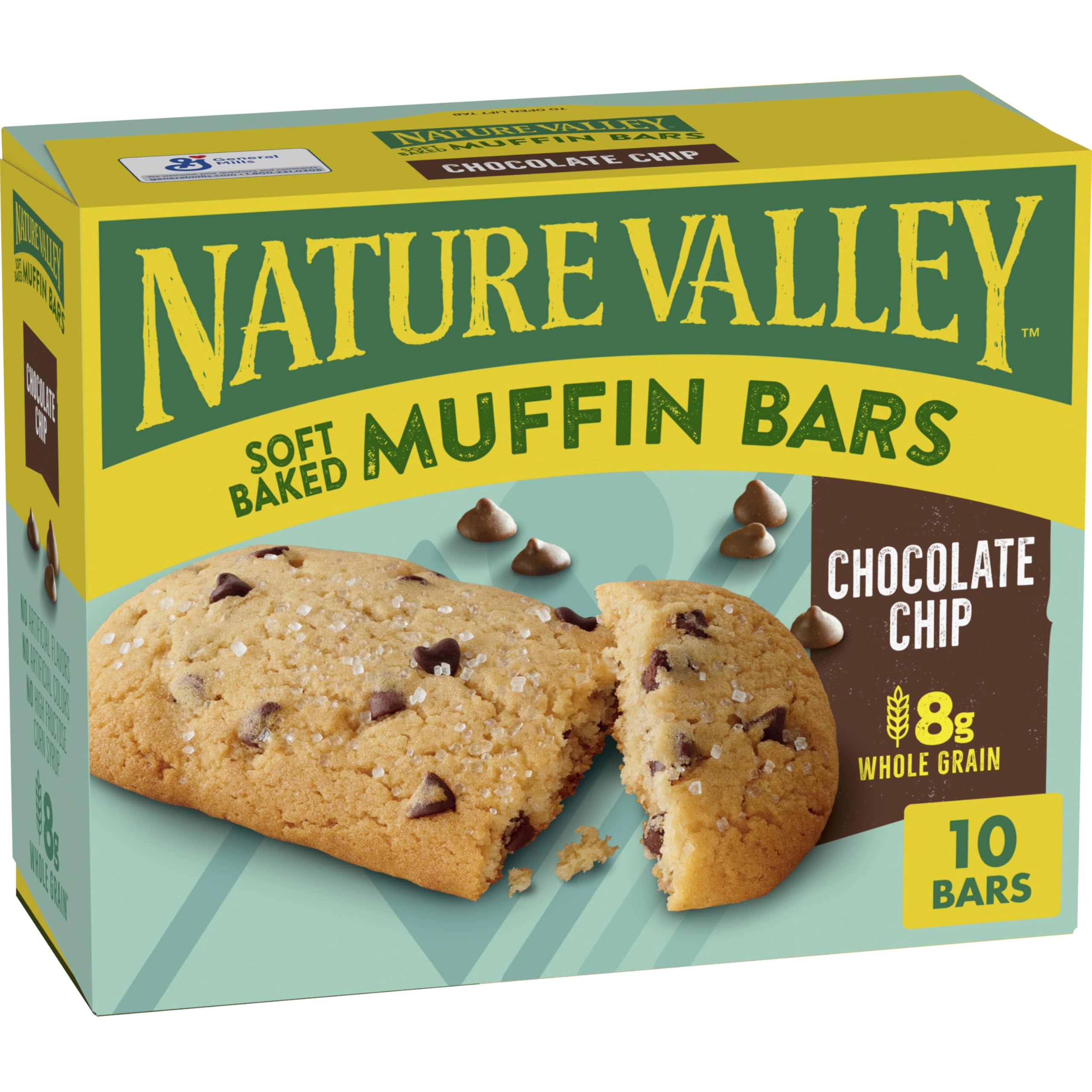 Nature Valley Soft Baked Muffin Bars chocolate chip packaging for on-the-go snacking