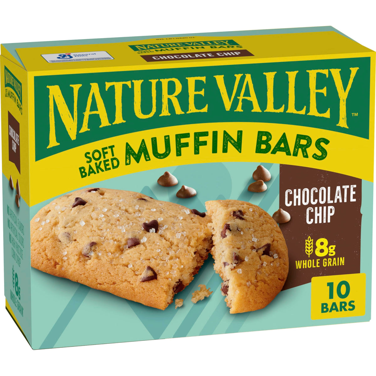 Nature Valley Soft Baked Muffin Bars chocolate chip packaging for on-the-go snacking