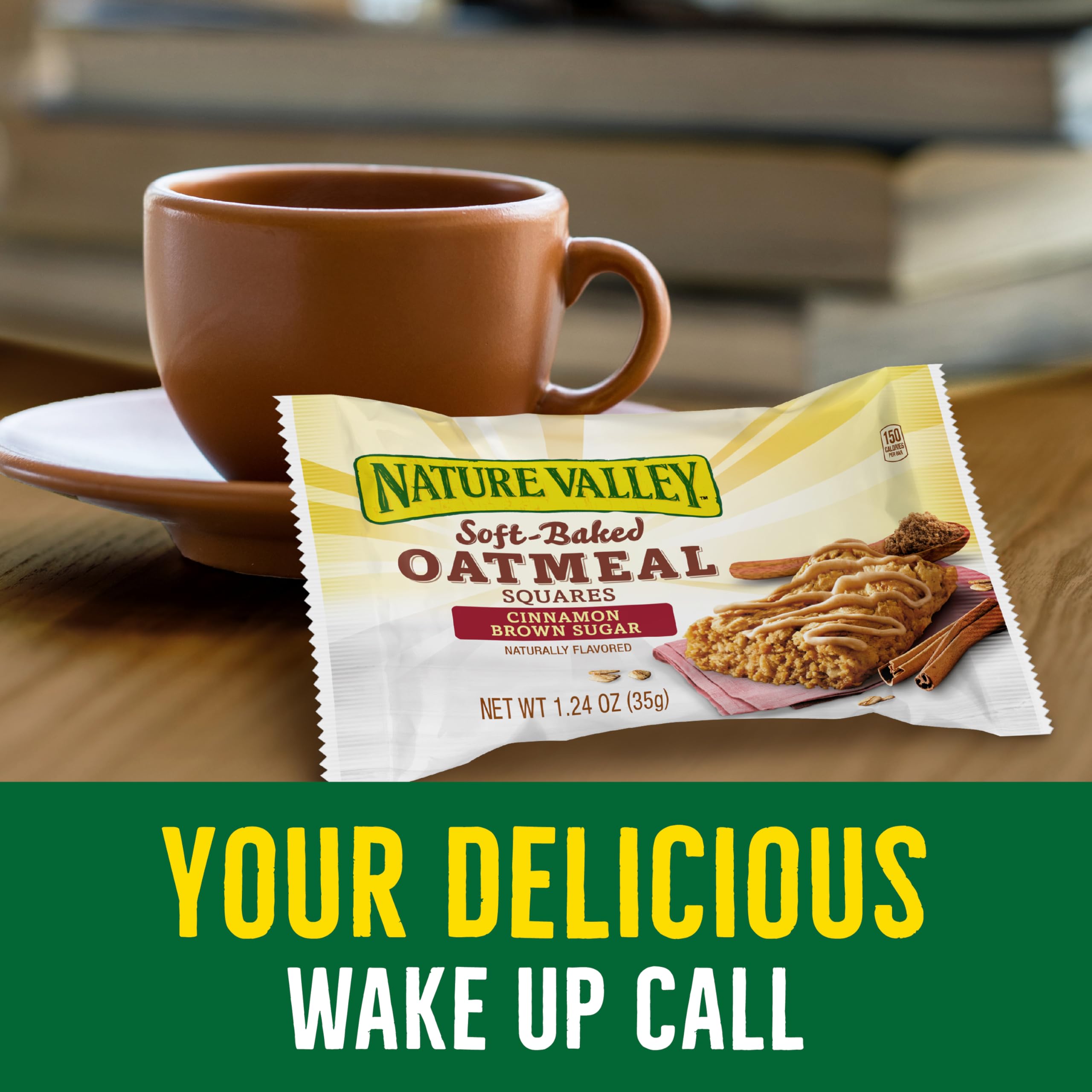 Stacked Nature Valley bars show wholesome grains and soft texture.