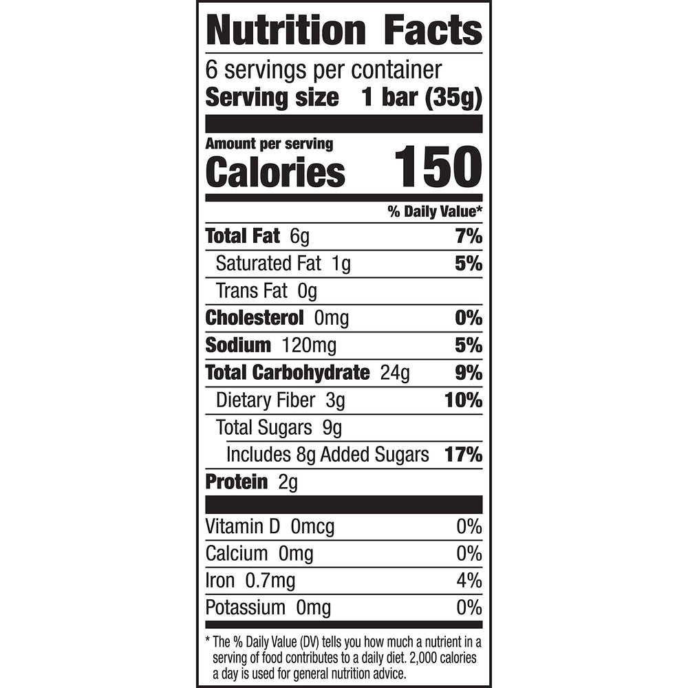 Close-up of Nature Valley Soft-Baked Oatmeal Squares texture showing chewy oats.