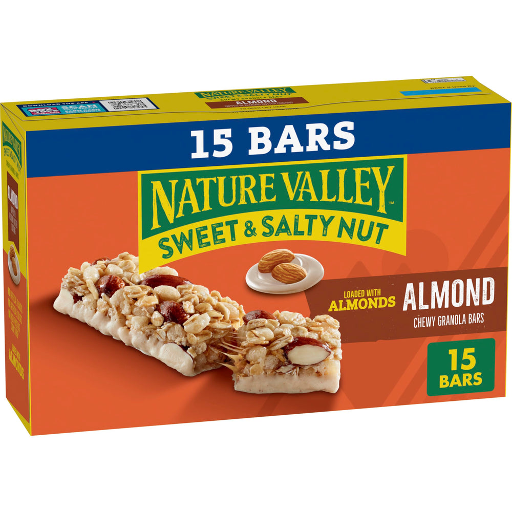 Nature Valley Sweet and Salty Nut Almond Bars pack ready for on-the-go snacking.