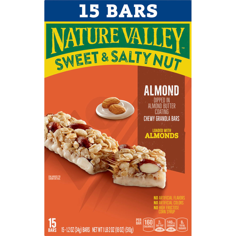 Nature Valley Sweet and Salty Nut Bar in backpack, convenient travel snack.