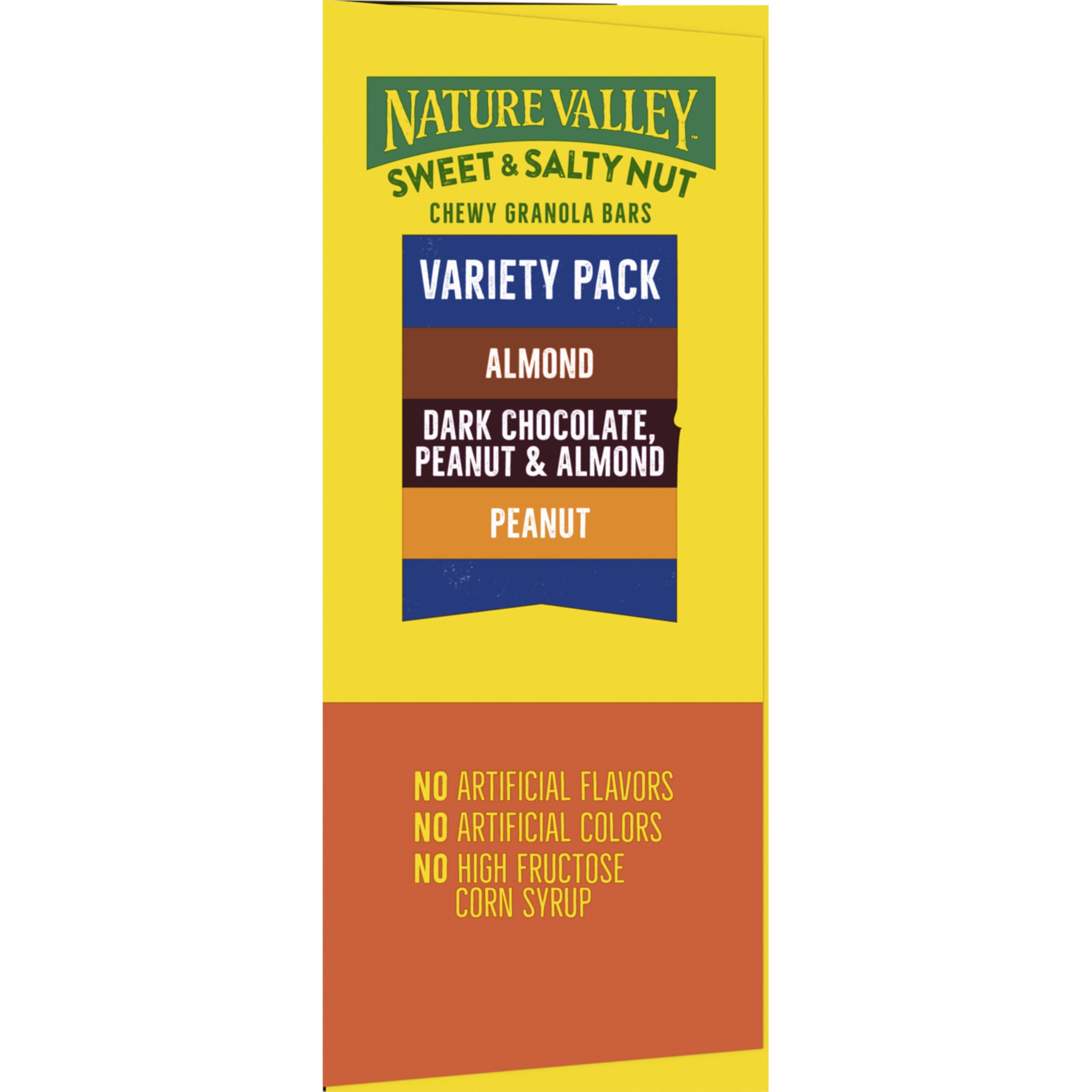Nature Valley bar with creamy bottom coating enhances chewy texture.