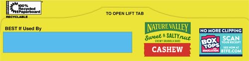 Nature Valley bar dipped in creamy coating ready to enjoy.
