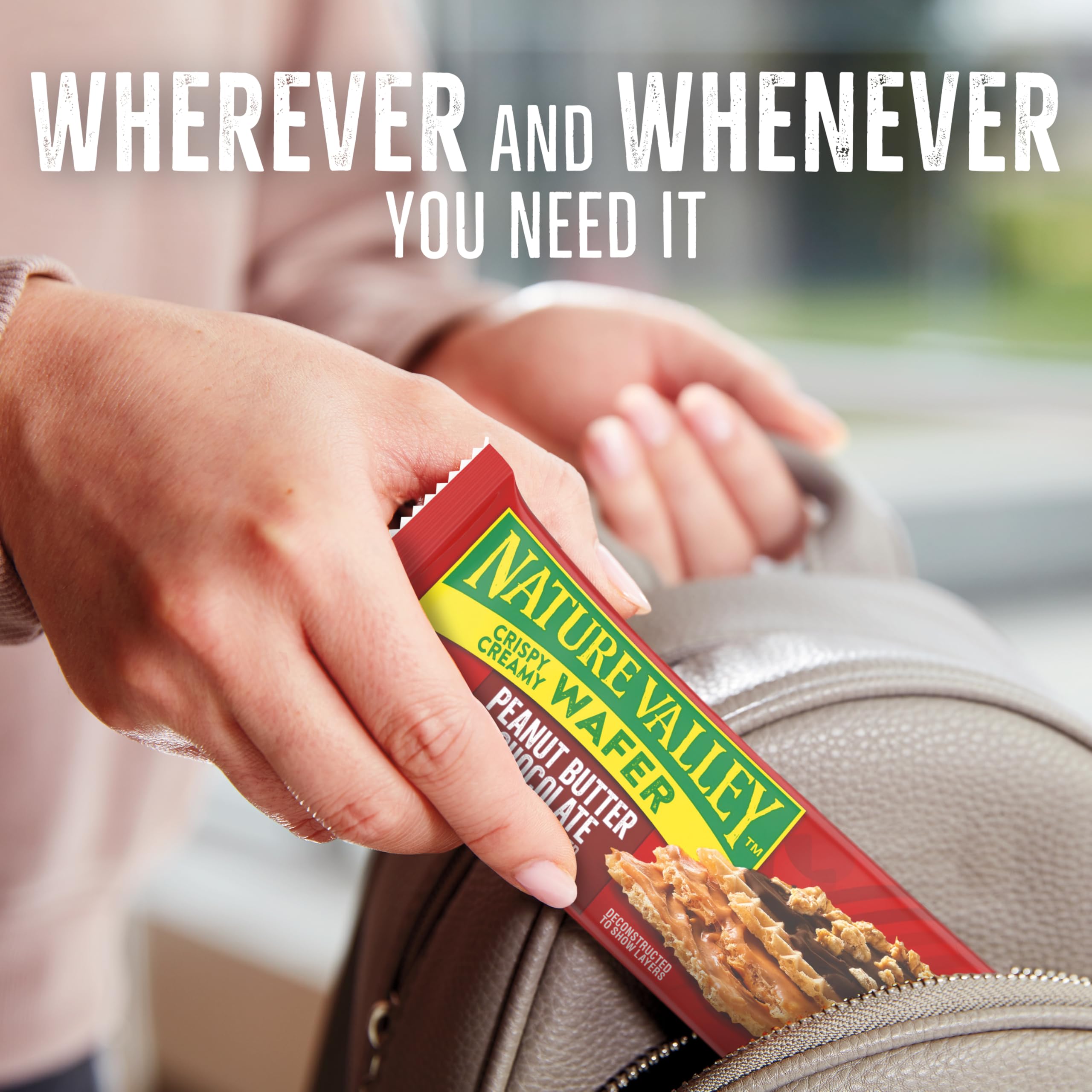 Nature Valley wafer-bar on-the-go in a bag—portable snack option.