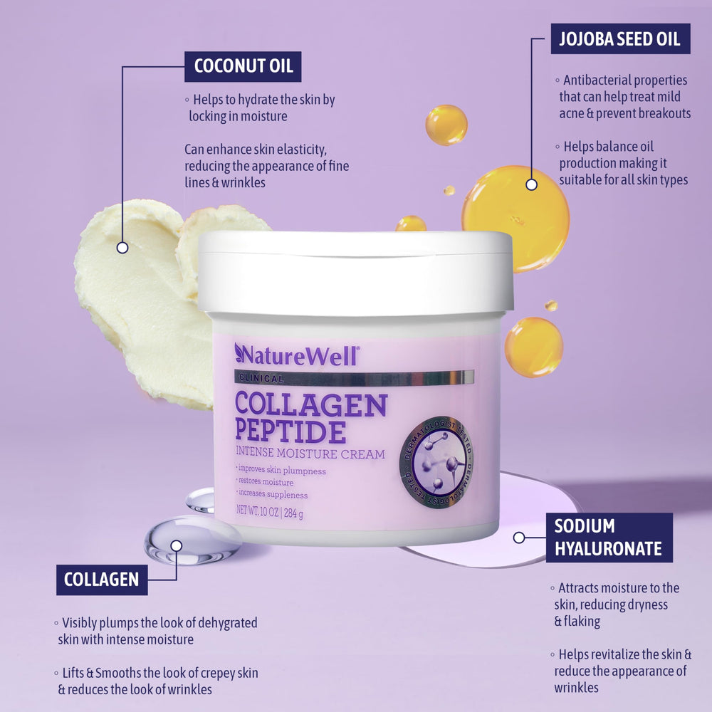 Nature Well Collagen Peptide Cream massaged into arm for deep hydration.