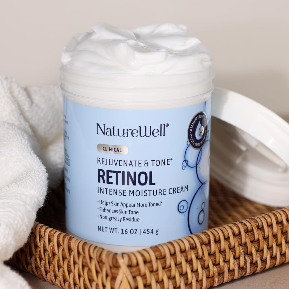 Nature Well Retinol Intense Moisture Cream vanity display on shelf