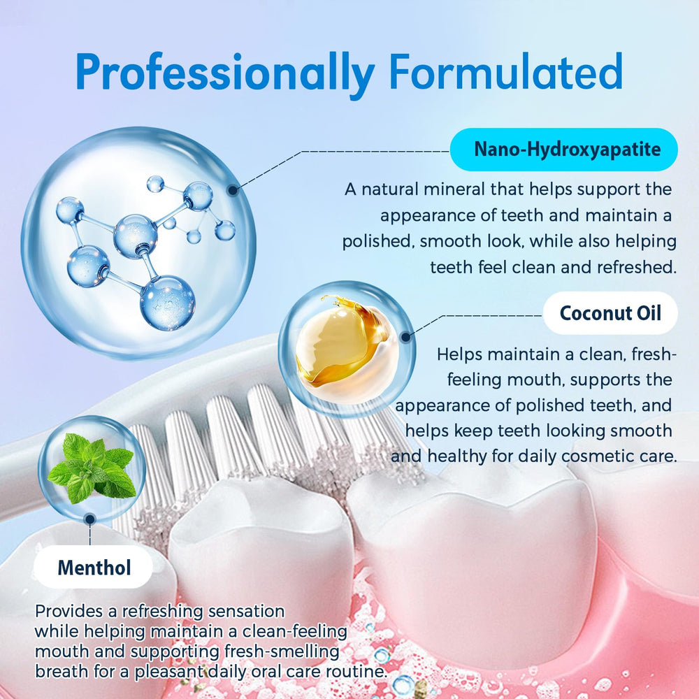 Nature Ziran Teeth Whitening Powder brushing action on teeth