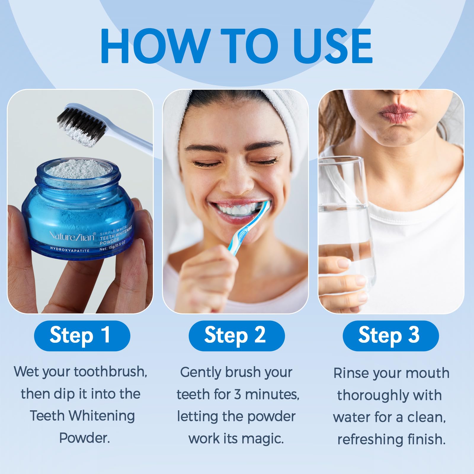 Nature Ziran Teeth Whitening Powder targeting coffee stains