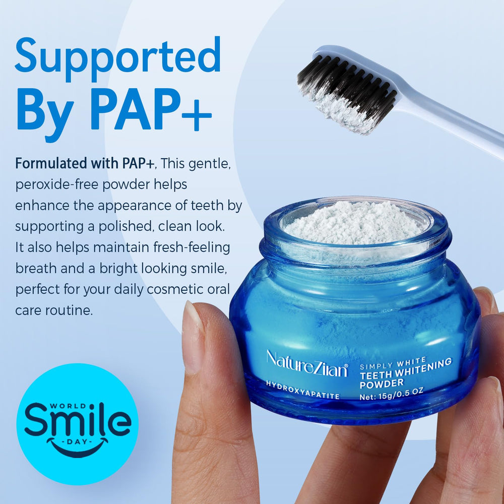 Nature Ziran Teeth Whitening Powder in a small mixing bowl