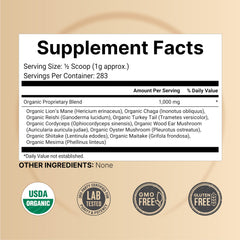 NatureBell 10-in-1 blend label highlights Lion’s Mane and Reishi for daytime focus.