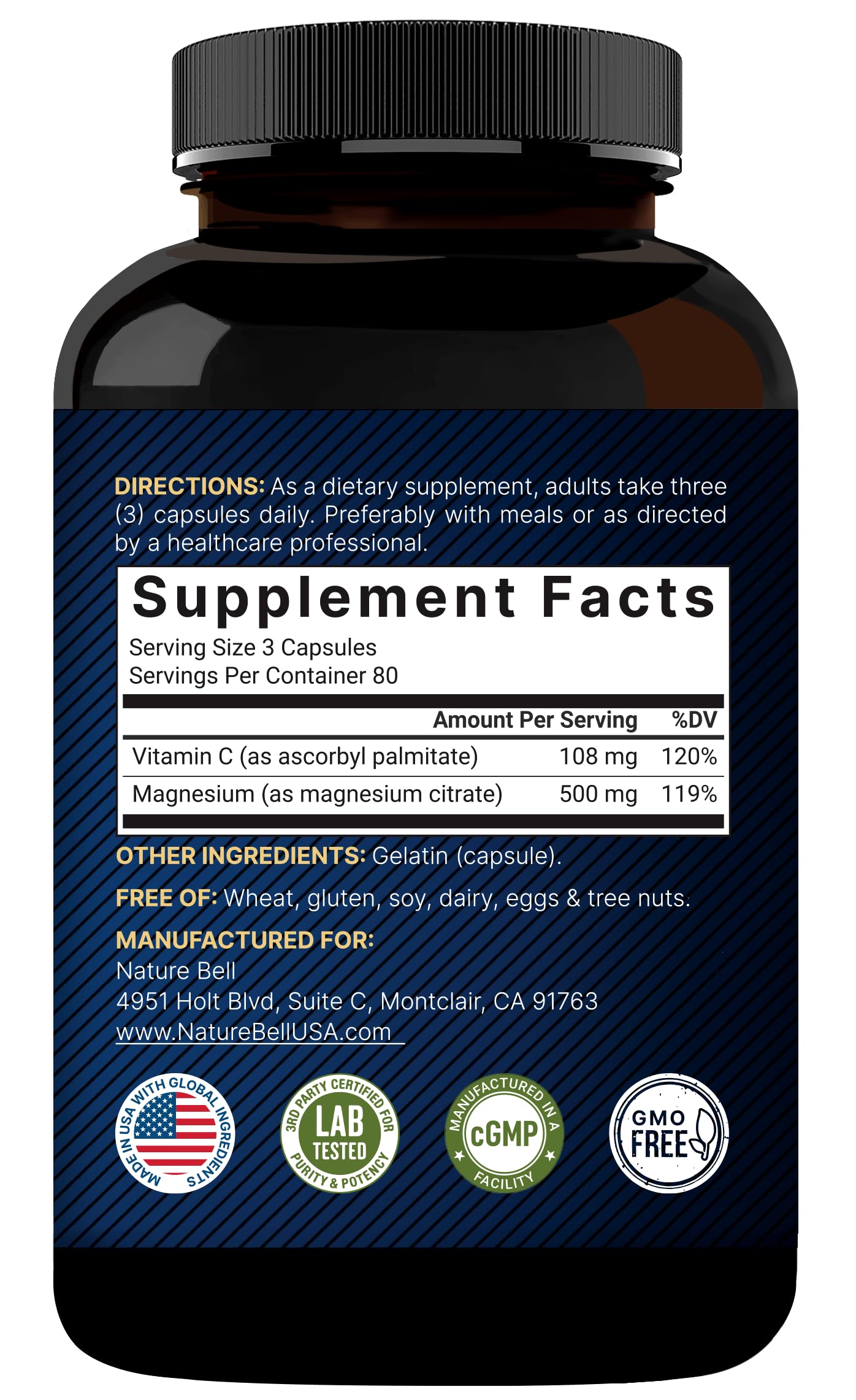 Package displays 240 capsules per bottle, signaling long-lasting supply for routines.