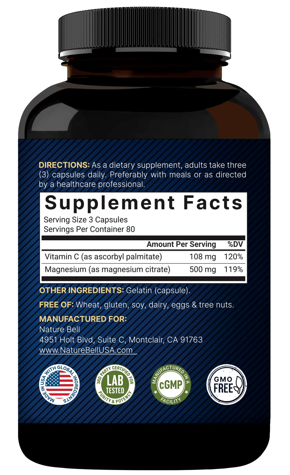 Package displays 240 capsules per bottle, signaling long-lasting supply for routines.