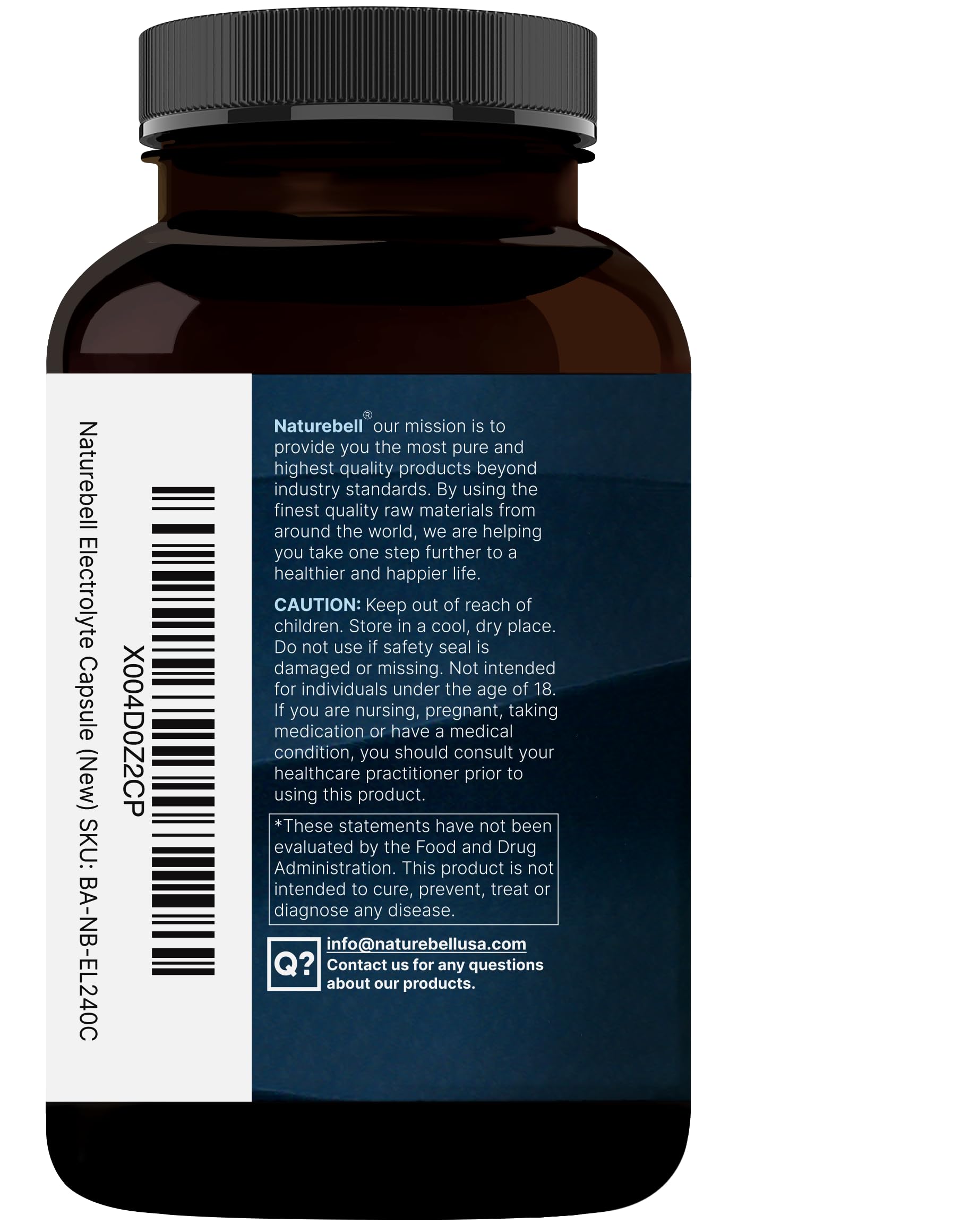 NatureBell allergen-free, non-GMO electrolyte pills packaging.
